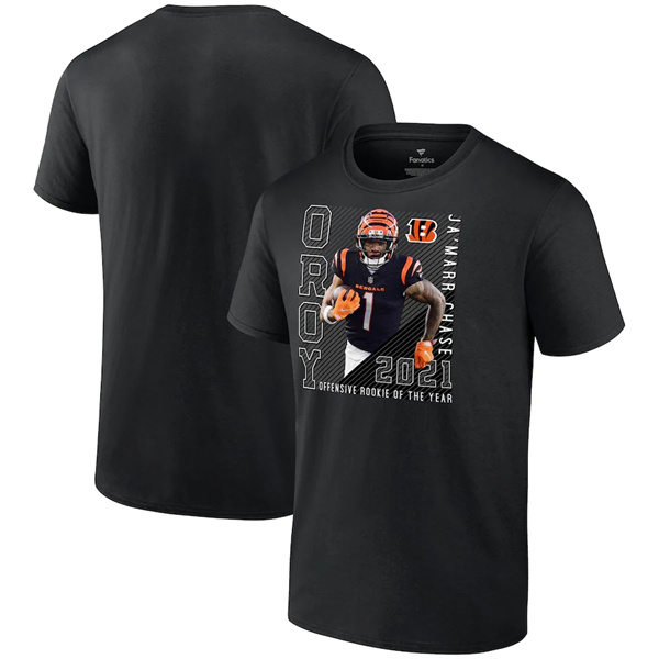 Men's Black Cincinnati Bengals #1 Ja'Marr Chase T-Shirt